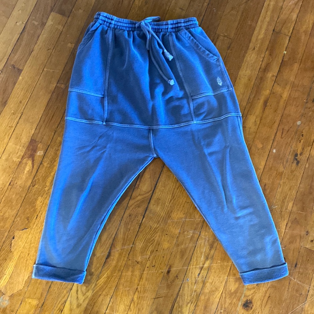 Free People Washed blue French Terry harem joggers with pockets